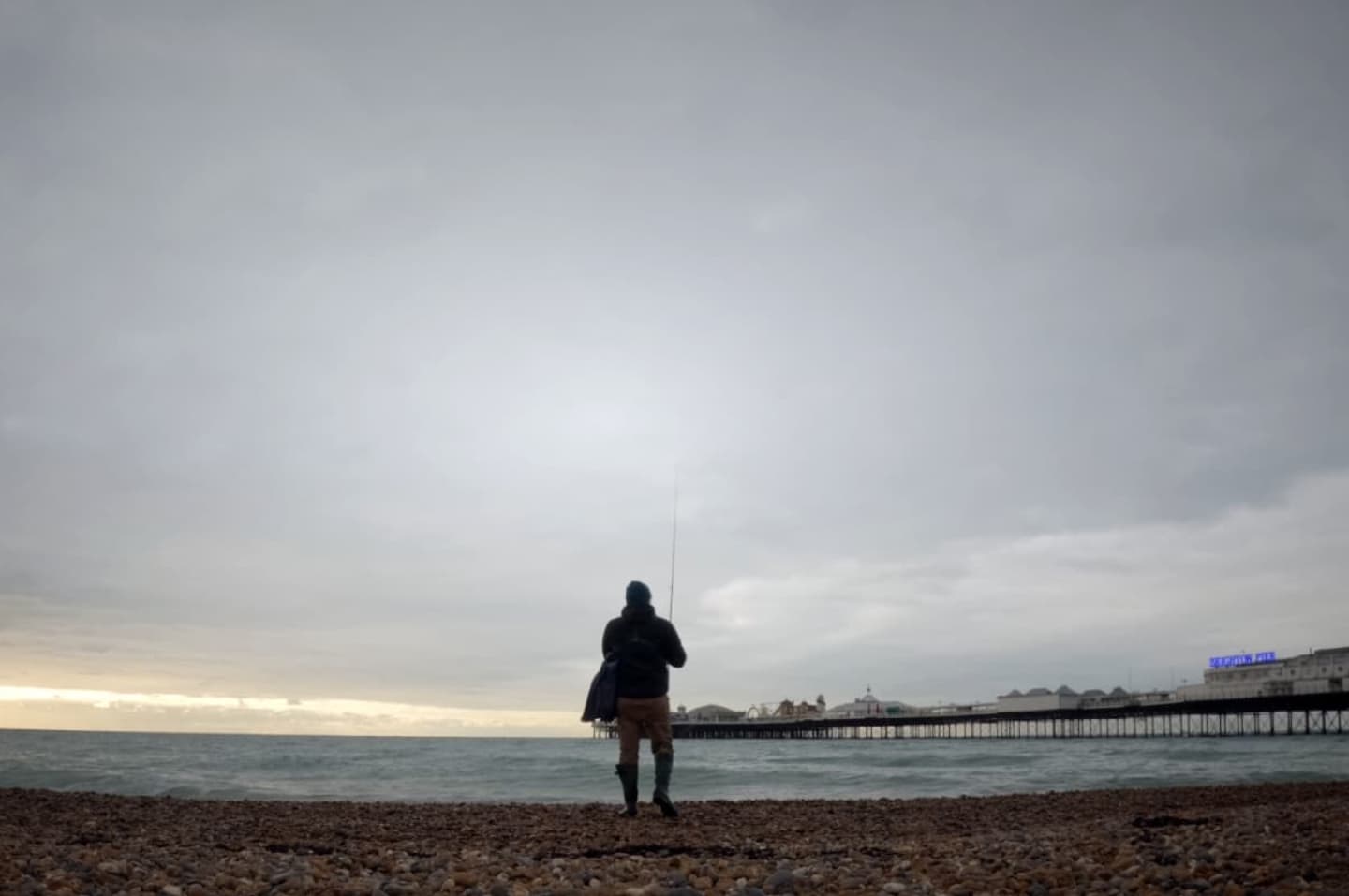 Catching city sea bass in the winter
