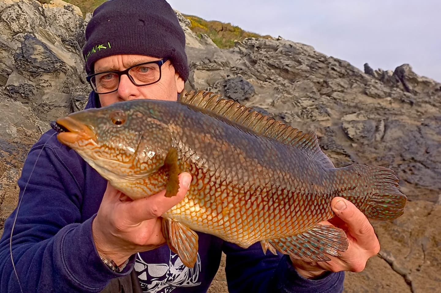 winter wrasse fishing south west cornwall coast
